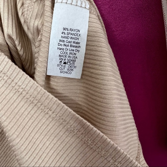 SOLD/Nude Mesh Sleeve Detail Dress with Diamond Brooch Ribbed Bodycon Dress - Picture 16 of 16